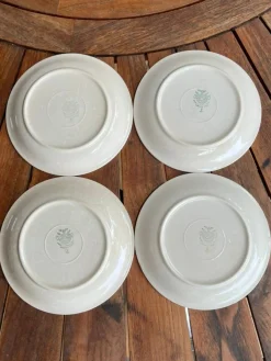 Pamono Vintage French Pink Dessert Plates by Villeroy & Boch, 1930s, Set of 4><noscript><img width=