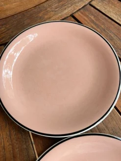 Pamono Vintage French Pink Dessert Plates by Villeroy & Boch, 1930s, Set of 4><noscript><img width=