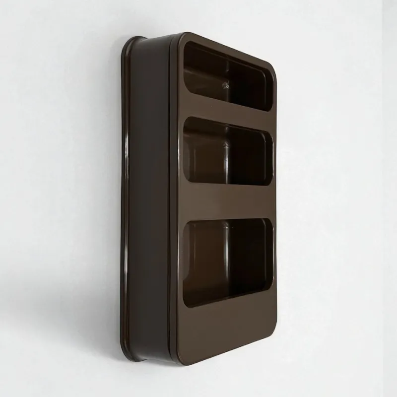 Pamono Vintage French Plastra Wall Shelves in Brown Plastic by Jean-Lin Viaud for Prisunic, 1970s> Shelves & Wall Units