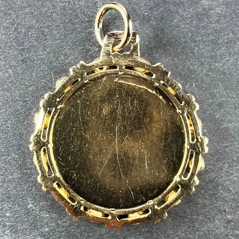 Outlet Pamono Vintage French Plus Quhier Heart Halo 18k Yellow Gold Love Medal Pendant from Augis, 1950s