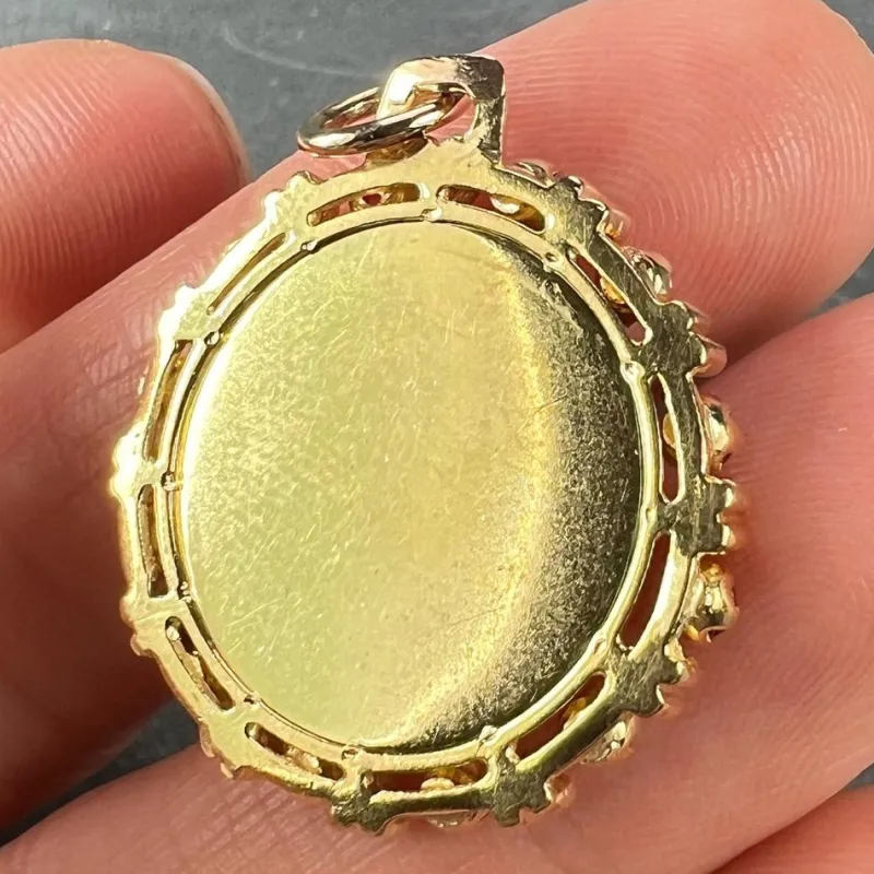 Outlet Pamono Vintage French Plus Quhier Heart Halo 18k Yellow Gold Love Medal Pendant from Augis, 1950s