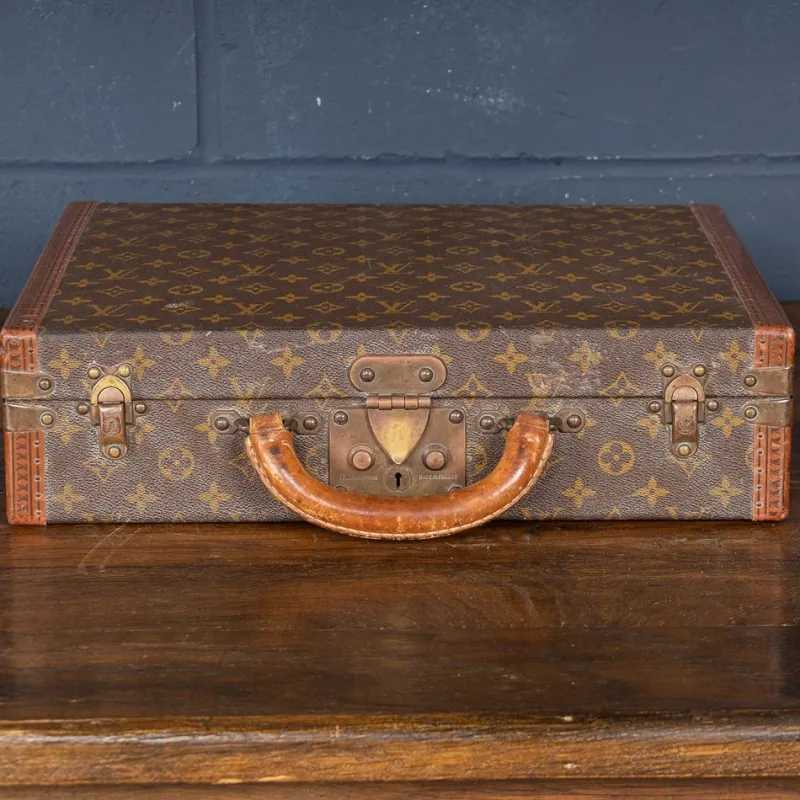 Pamono Vintage French President Briefcase in Monogram Canvas from Louis Vuitton, 1990> Trunks Crates & Baskets