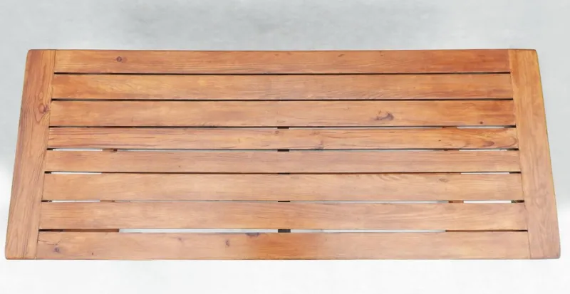Pamono Vintage French Provincial Slatted Pine Outside Dining Table, 1980> Garden Tables