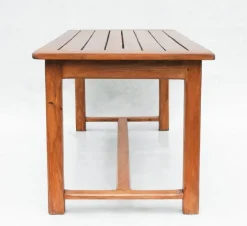 Pamono Vintage French Provincial Slatted Pine Outside Dining Table, 1980><noscript><img width=