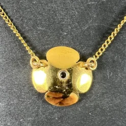 Discount Pamono Vintage French Quatrefoil Flower Pendant in 18 Karat Yellow Gold with Diamond, 1950s