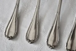 Pamono Vintage French Rubans Box Silver-Plated Dessert Cutlery from Christofle, 1960s, Set of 24><noscript><img width=