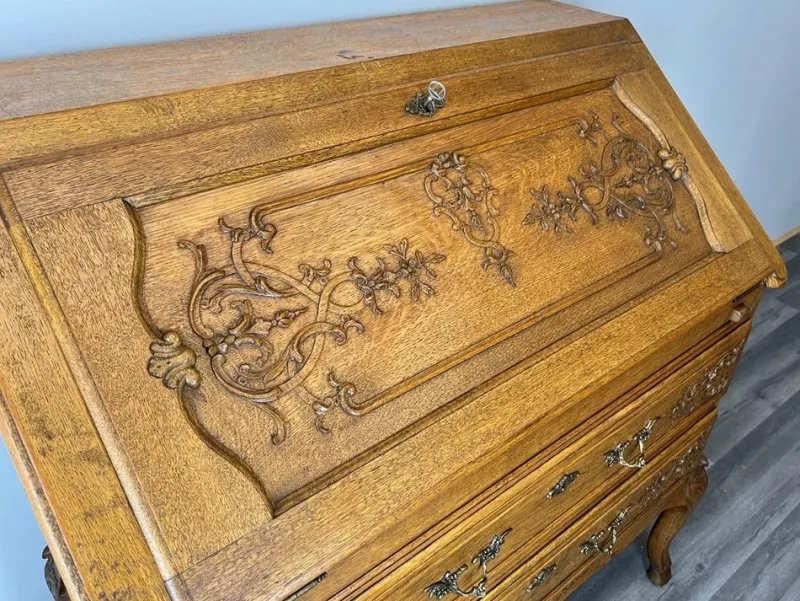 Pamono Vintage French Secretaire in Oak> Secretaires