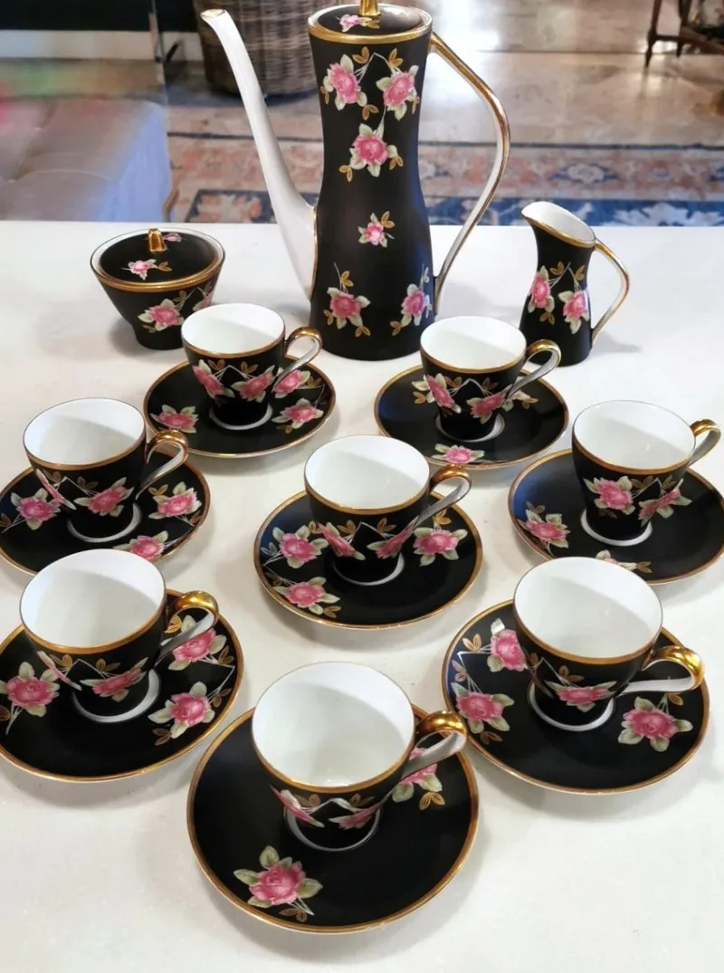 New Pamono Vintage French Sevres-Vincennes Porcelain Coffee Service, Set of 19