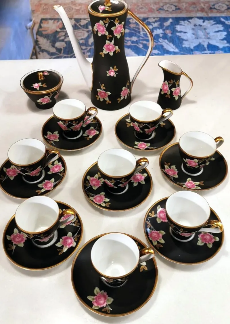 New Pamono Vintage French Sevres-Vincennes Porcelain Coffee Service, Set of 19
