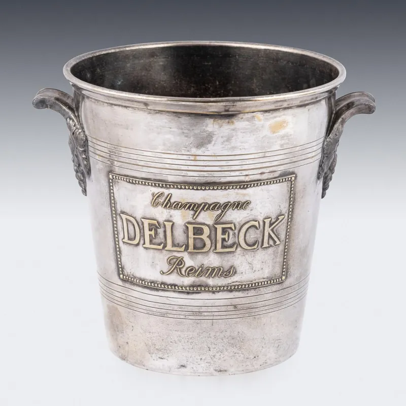 Pamono Vintage French Silver Plated Delbeck Reims Champagne Cooler, 1930> Ice Buckets & Wine Coolers