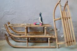 Pamono Vintage French Sled in Wood and Metal> Garden Accessories