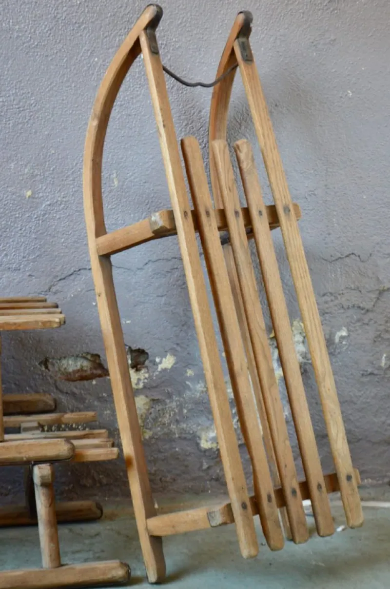 Pamono Vintage French Sled in Wood and Metal> Garden Accessories