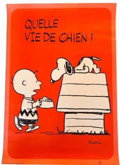 Pamono Vintage French Snoopy It's a Dog's Life Poster after Charles Schulz, 1971> Posters|Wall Decor