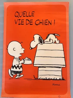 Pamono Vintage French Snoopy It's a Dog's Life Poster after Charles Schulz, 1971> Posters|Wall Decor
