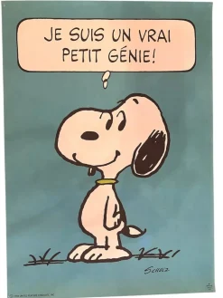 Pamono Vintage French Snoopy Little Genius Poster after Charles Schulz, 1971> Posters|Wall Decor