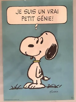 Pamono Vintage French Snoopy Little Genius Poster after Charles Schulz, 1971><noscript><img width=