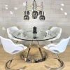 Pamono Vintage French Space Age Dining Table and Chairs by Boris Tabacoff, 1970s, Set of 5> Dining Tables & Sets