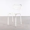 Pamono Vintage French Stacking Outdoor Chairs in White Metal by Tolix, 1950s> Garden Seating