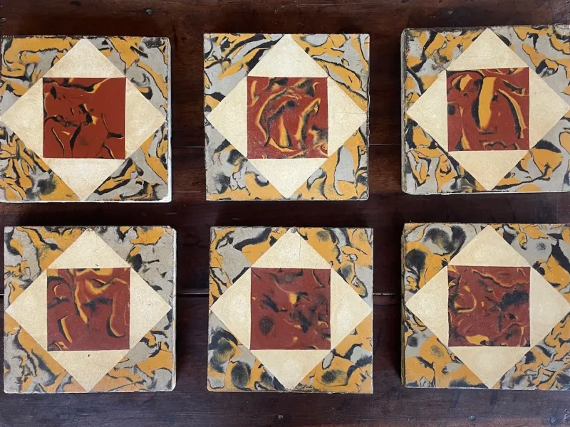 Online Pamono Vintage French Tiles, 1930s-1940s, Set of 6