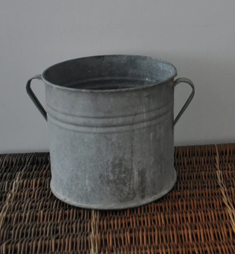 Pamono Vintage Galvanized Zinc Planter, 1950s> Planters And Jardiniere