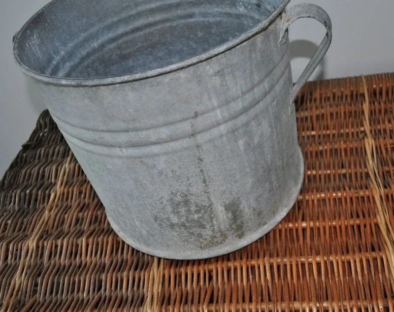Pamono Vintage Galvanized Zinc Planter, 1950s> Planters And Jardiniere