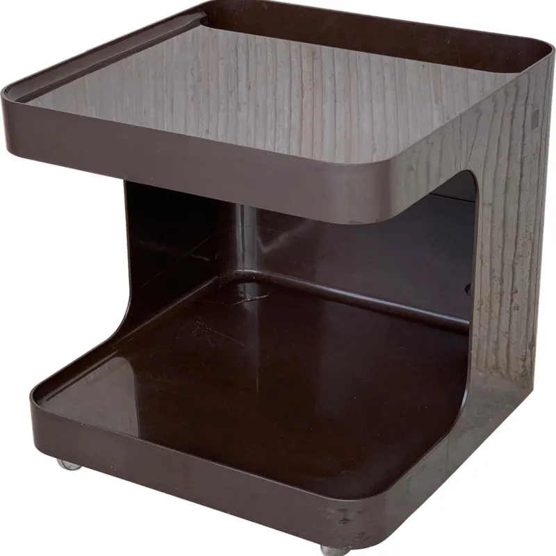 Pamono Vintage Game Table in Smoked Plastic with Wheels from Longato> Game Tables
