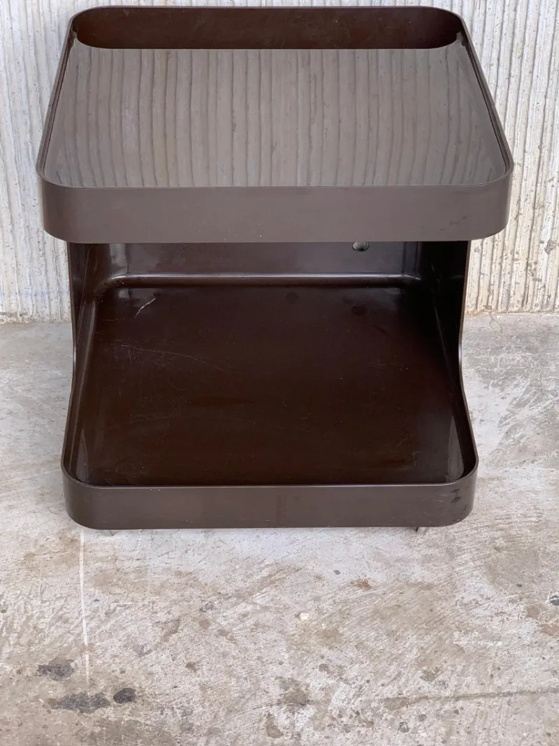 Pamono Vintage Game Table in Smoked Plastic with Wheels from Longato> Game Tables