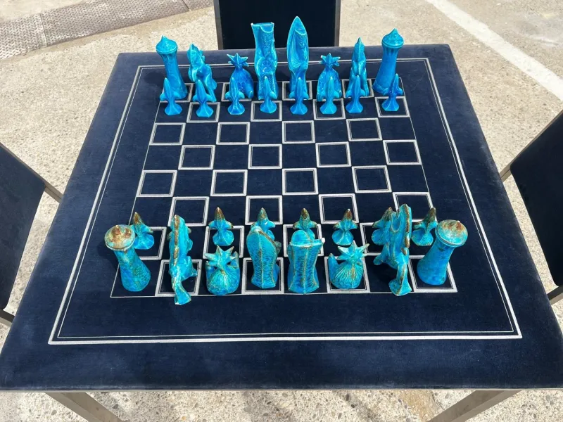 Online Pamono Vintage Games Table and Chairs from Christian Dior, 1975, Set of 6