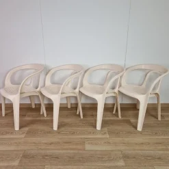 New Pamono Vintage Garden Chairs by Henry Massonnet for Stamp, 1984s, Set of 4
