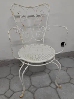 Pamono Vintage Garden Chairs in Iron, 1950s, Set of 4><noscript><img width=