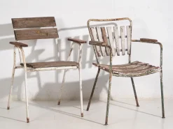 Online Pamono Vintage Garden Chairs with Armrests, 1920, Set of 2