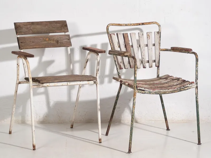 Online Pamono Vintage Garden Chairs with Armrests, 1920, Set of 2