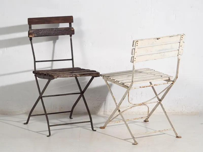 New Pamono Vintage Garden Folding Chairs, 1920, Set of 4