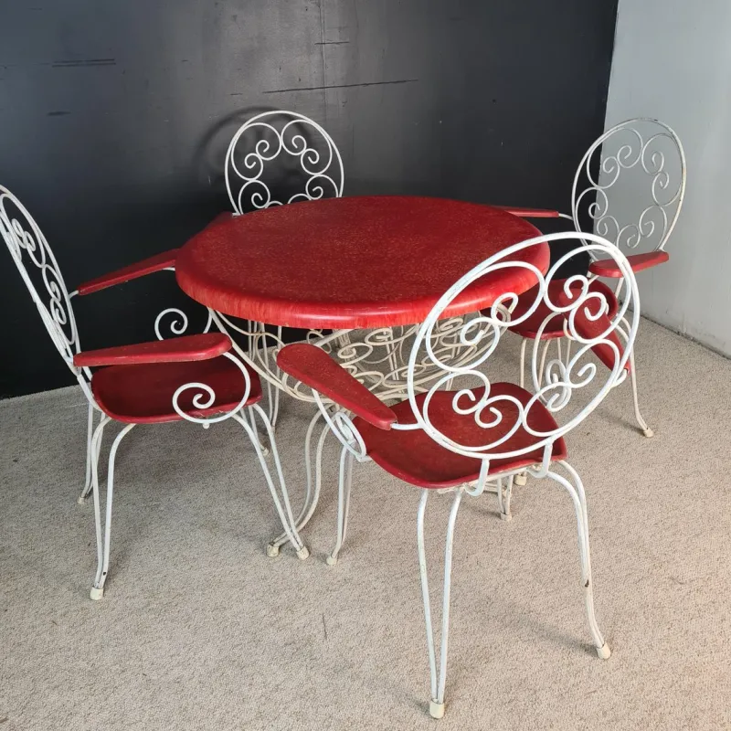 Pamono Vintage Garden Furniture, 1960s, Set of 5> Garden Tables