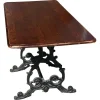 Pamono Vintage Garden Table in Cast Iron and Oak, 1920> Garden Tables
