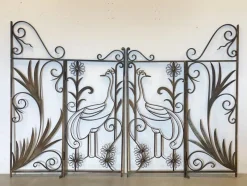 Pamono Vintage Gate in Wrought Iron, 1970s, Set of 2> Room Dividers & Screens