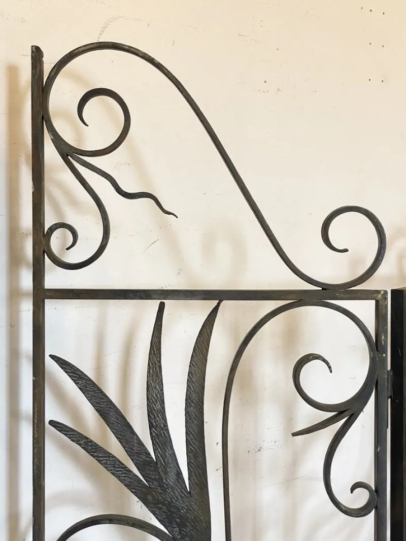 Pamono Vintage Gate in Wrought Iron, 1970s, Set of 2> Room Dividers & Screens