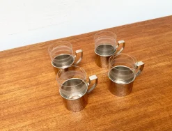 Outlet Pamono Vintage GDR East German Tea Glasses from MUQ, Metallwarenfabrik Union Quedlinburg, Set of 4
