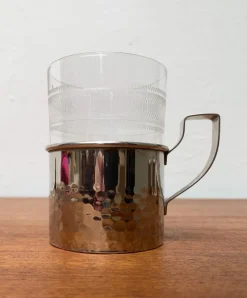 Outlet Pamono Vintage GDR East German Tea Glasses from MUQ, Metallwarenfabrik Union Quedlinburg, Set of 4