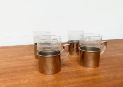 Outlet Pamono Vintage GDR East German Tea Glasses from MUQ, Metallwarenfabrik Union Quedlinburg, Set of 4