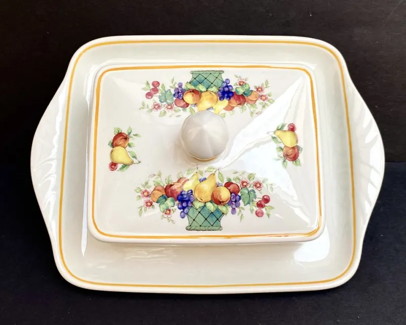 Best Pamono Vintage German Basket Rectangular Covered Butter Dish from Villeroy & Boch, 1970