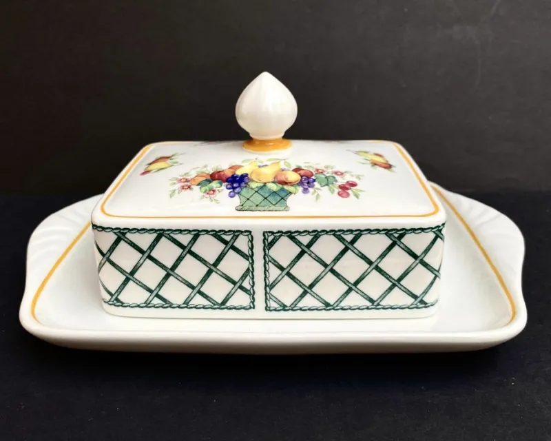 Best Pamono Vintage German Basket Rectangular Covered Butter Dish from Villeroy & Boch, 1970