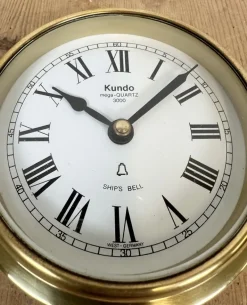 Pamono Vintage German Brass Ships Clock from Kundo, 1970s