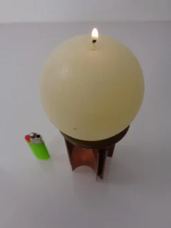Pamono Vintage German Brutalist Candleholder in Copper and Brass, 1960s><noscript><img width=