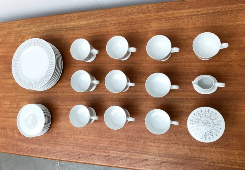 Pamono Vintage German Composition Secunda Grau Coffee Service by Tapio Wirkkala for Rosenthal, Set of 28> Coffee & Tea Service