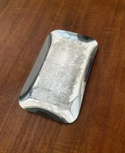 Pamono Vintage German Floral Metal Plate from WMF> Trays