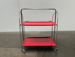 Pamono Vintage German Foldable Service Cart, Housebar or Side Table, 1970s><noscript><img width=
