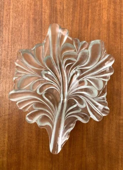 Pamono Vintage German Heavy Floral Glass Bowl from Walther Glas, 1970s> Bowls