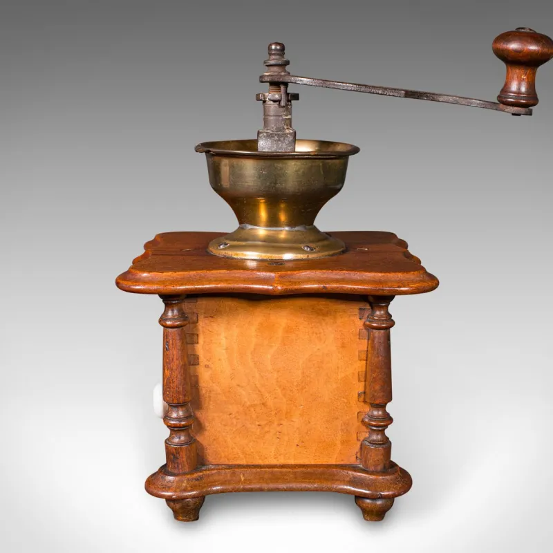 Pamono Vintage German Manual Coffee Grinder in Oak, 1930> Coffee & Tea Service