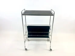 Pamono Vintage German Mini Bar Cart with Magazine Rack from Voss, 1970s> Magazine Racks